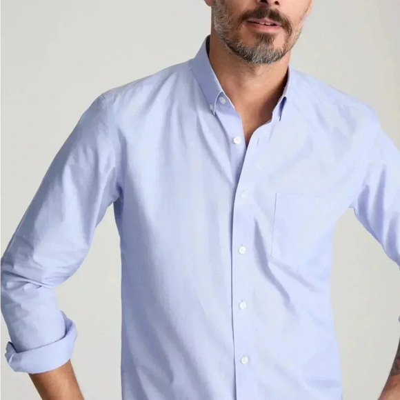 Mens UnTuckit Shirt XXXL 3XL Blue Classic Wrinkle Free Button Up Business - Picture 2 of 4